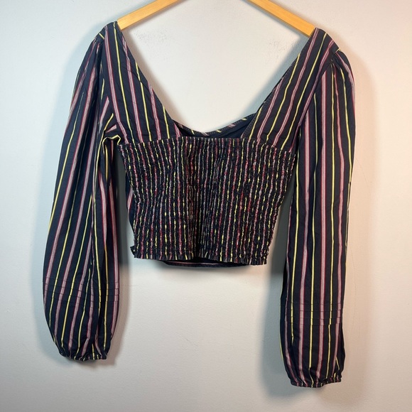 Free People Sunshine In Sicily Top Puff Sleeve Blouse Large - Picture 10 of 10